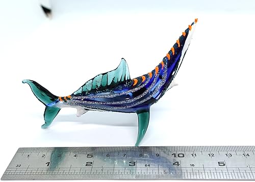 Miniatura 2 de Figuras miniatura de pez vela animales soplados a mano arte de vidrio coleccionable, regalo para decorar 4 pulgadas