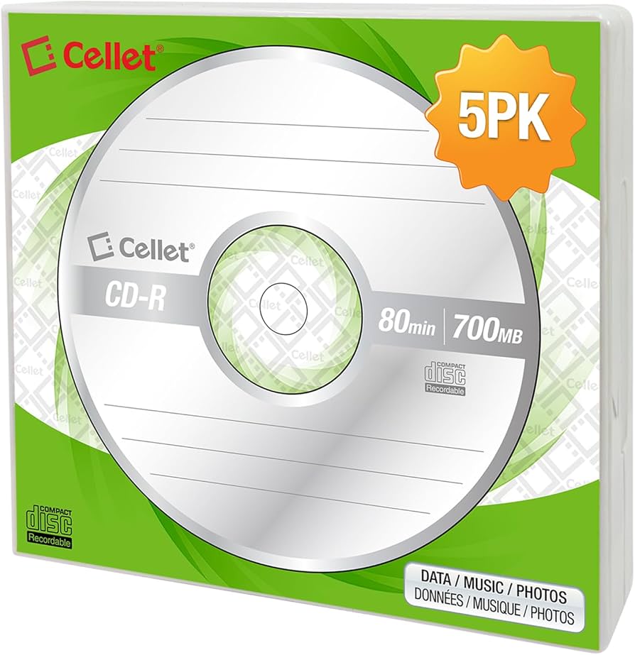 CDセット Amazon.com: Cellet CD-R 5-Pack – 700MB 80-Minute Blank Discs, 52X