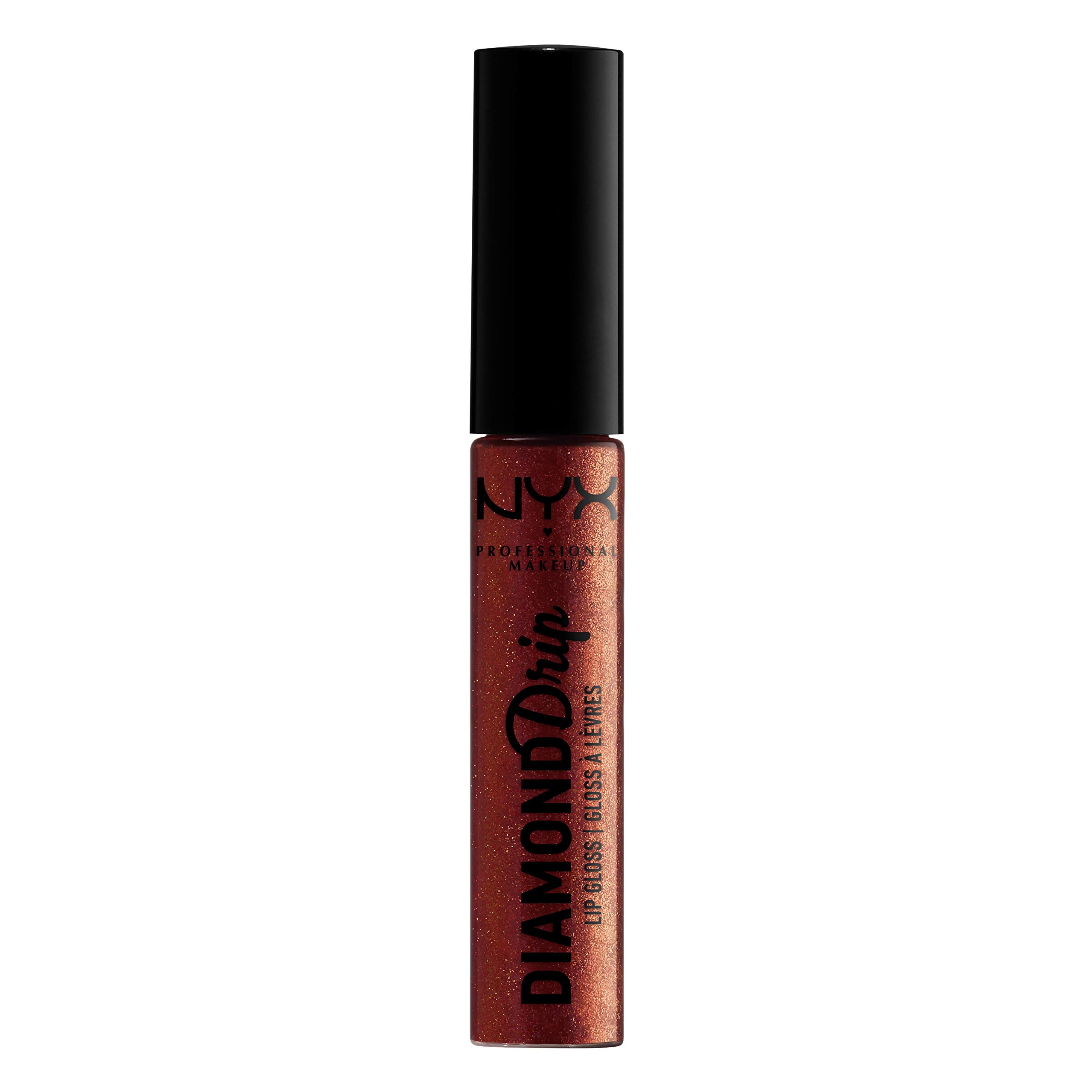 Diamond Drip Lip Gloss - Dressed To Kill, Sheer Plum Base With Gold Duo Chrome Glitter