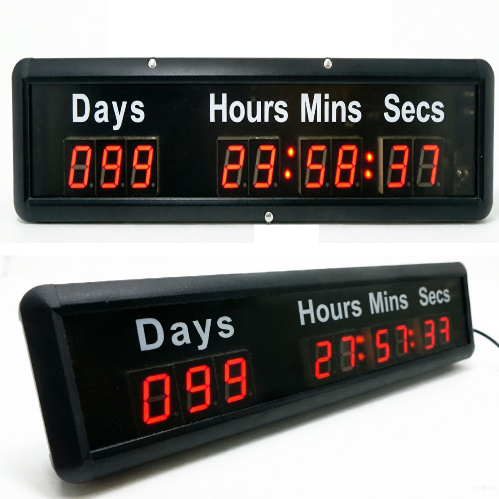 Timer Digitale A Led Con Conto Alla Rovescia/avanti, Visualizzazione Di Giorni, Ore, Minuti, Secondi E Massimo Fino A 1000 Giorni, Telecomando, Luminosità Regolabile, Memoria Allo Spegnimento,