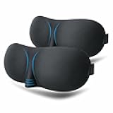 2 Pcs Sleep Goggles - 3D Contoured Blackout Eye Masks for Men & Women, Ultra-Light Travel Goggles for Side Sleepers, Home & Airplane Use