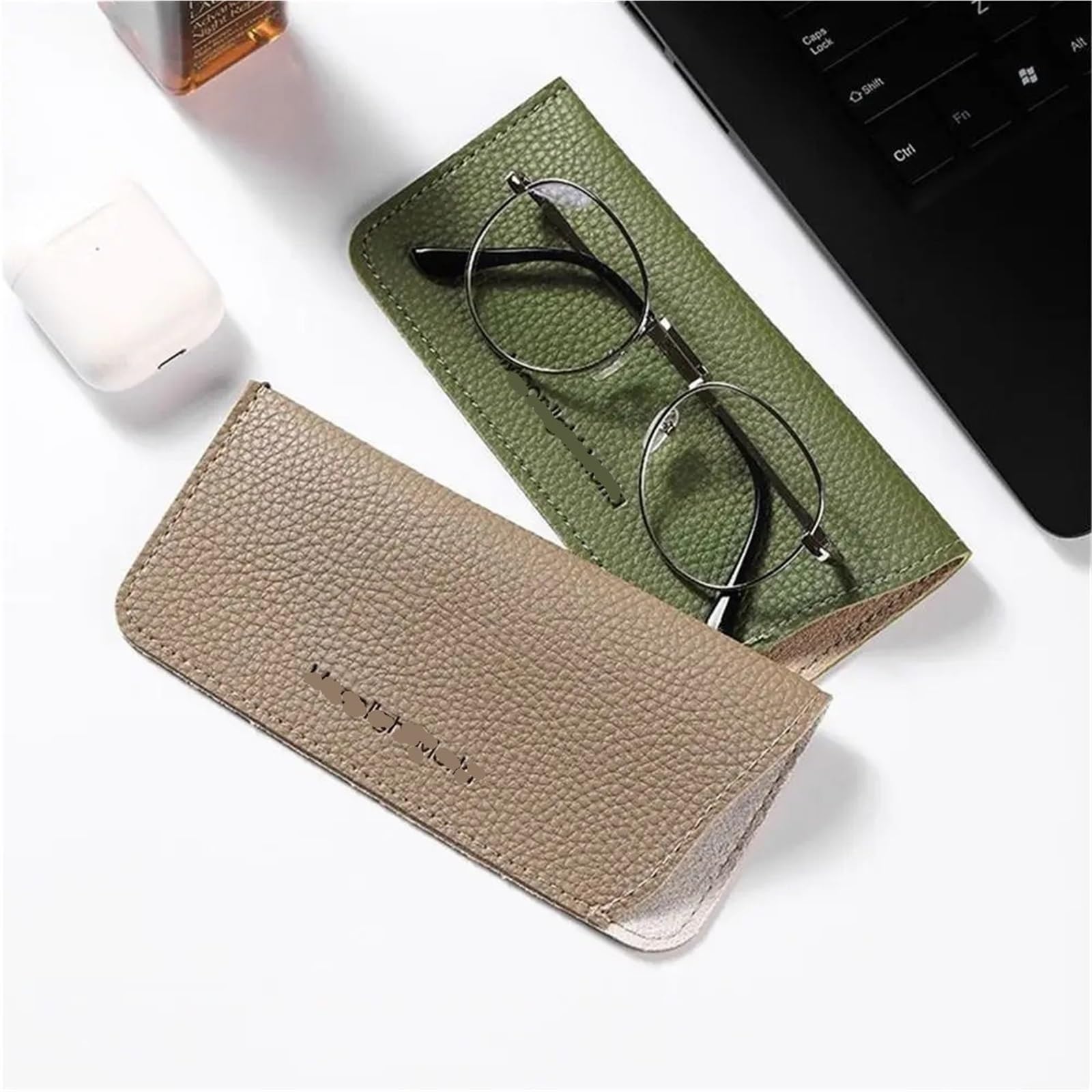 custodia occhiali Custodia Protettiva For Occhiali Da Sole Unisex In Pelle PU, Borsa Portatile For Lettura For In Tinta Unita