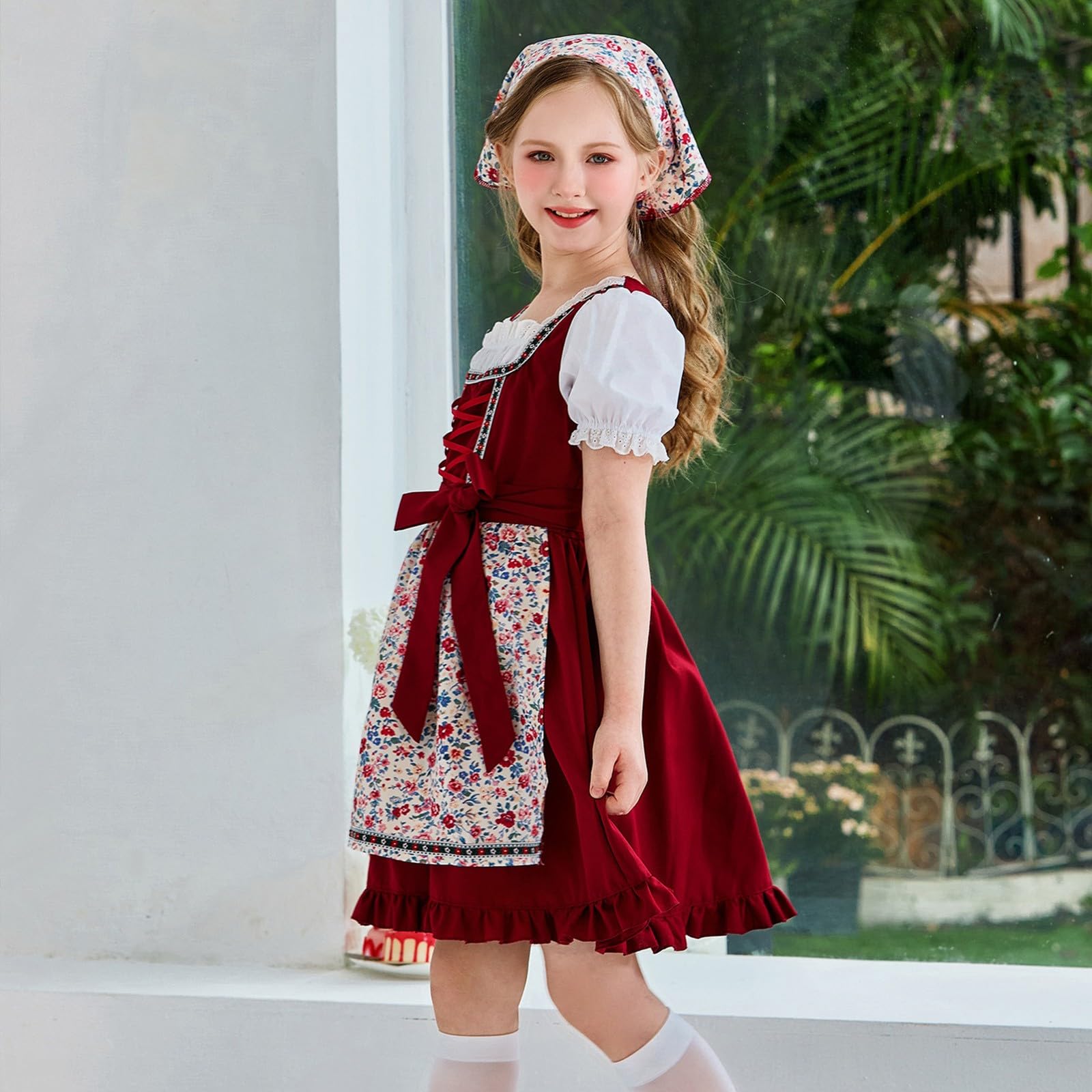 Mädchen Kurzarm Bier Kleid für Bühnenauftritte Fest Freizeit Kinderkleid