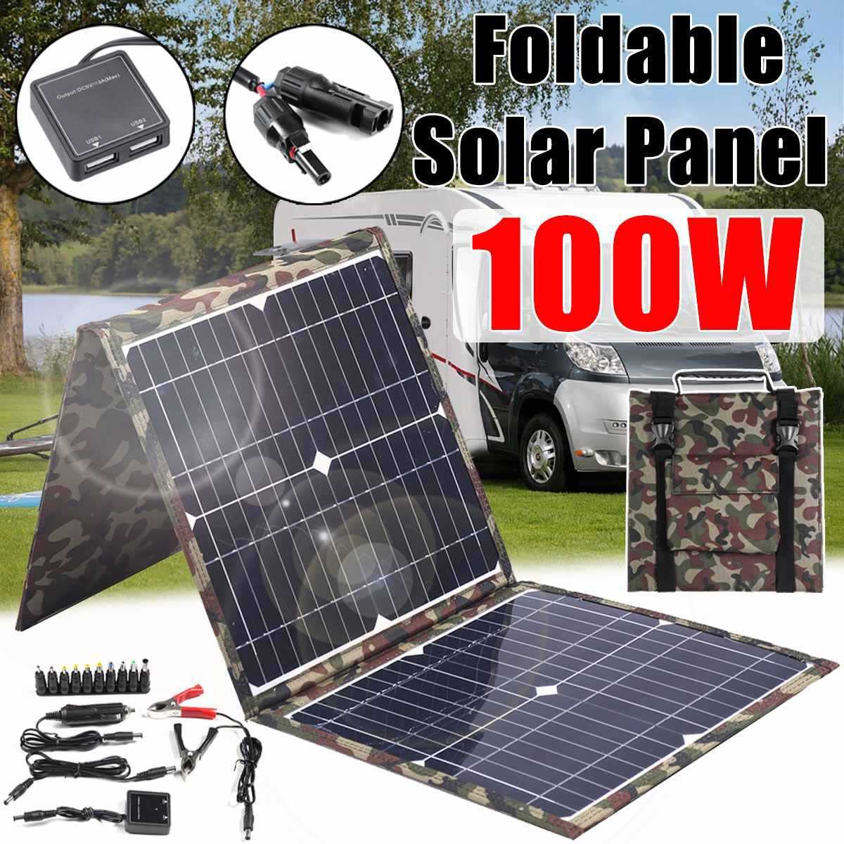 36W Pannello Solare Pieghevole Portatile 18V monocristallino Borsa Pieghevole con Caricatore per Camper, Campeggio e all'aperto