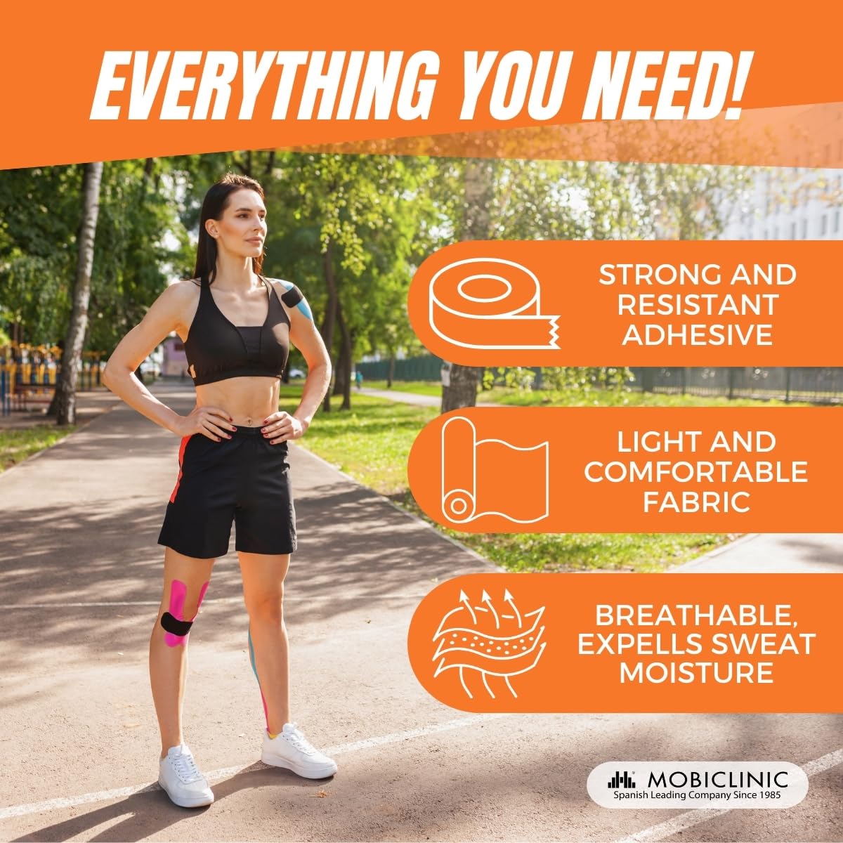 Mobiclinic®, 4 Rolls of Kinesiology Tape, Neurological Tape, Rolls of 5m x 5cm, Sports Tape, Muscle Relaxation - Image 4