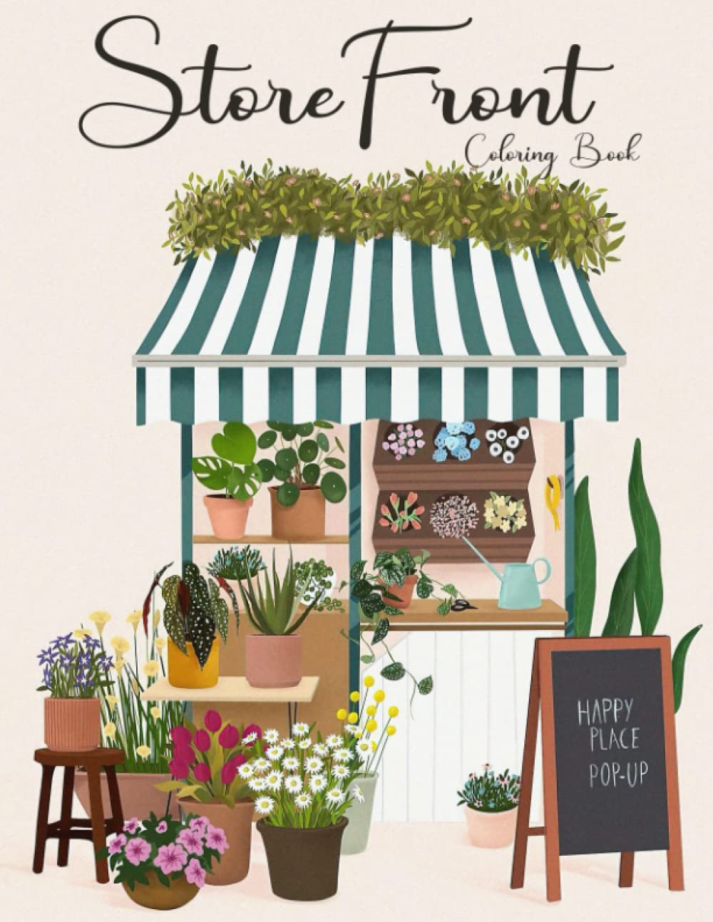 Storefront Coloring Book: Cute Urban Places Coloring Pages With Peaceful Shopfronts Illustration Special Gift For Grown Ups Fun & Relaxation