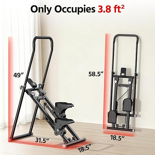 Miniatura 5 de Escalera para ejercicio de gimnasio en casa, nueva versión, escalador de escaleras plegable compacto con resorte silencioso que absorbe los golpes,