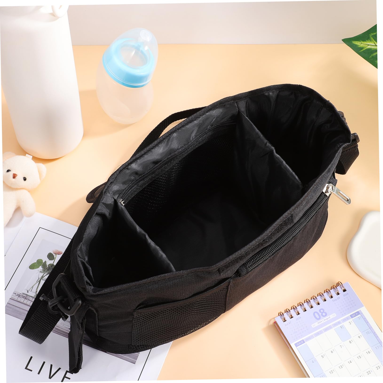 SUPVOX Borsa Organizer per Passeggino Portaoggetti Portabicchieri Realizzata in Oxford Resistente Scomparti Interni Tracolle e Manici Regolabili Design Elegante e Compatibile Vari