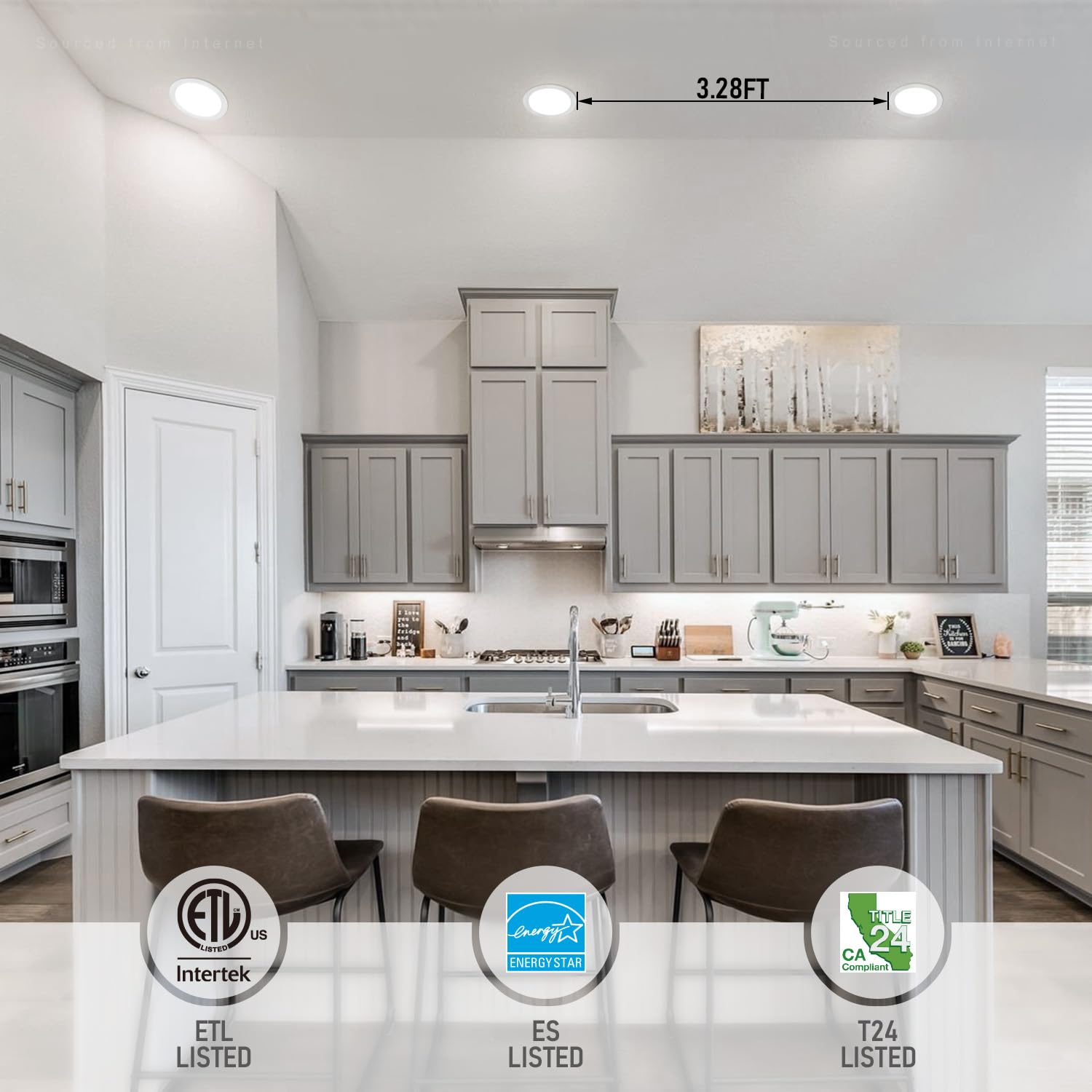 TORCHSTAR 8 Inch Ultra-Thin LED Recessed Ceiling Light with