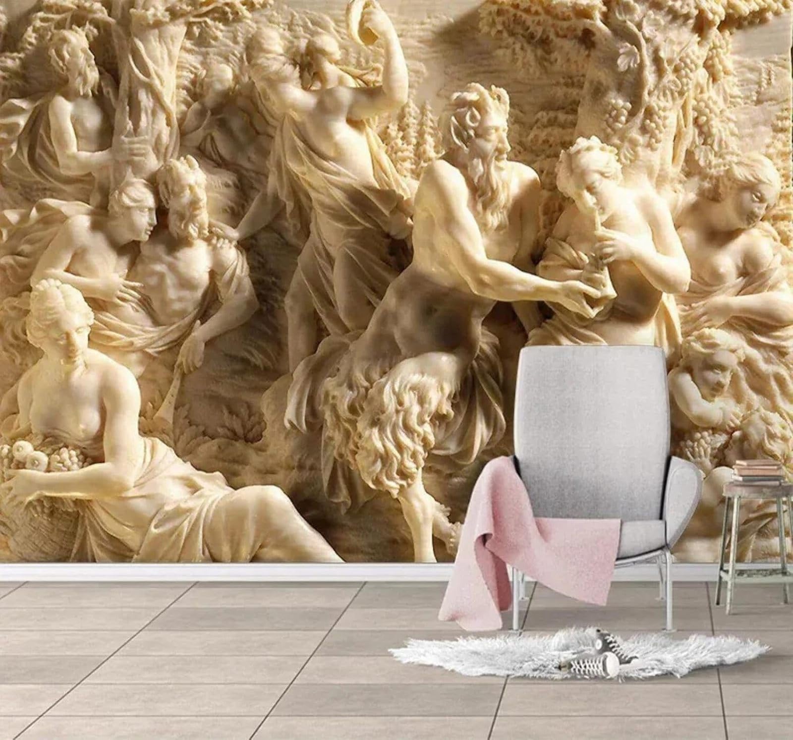 XLMING Three Dimensional Relief Figures Statues Art 3D Wallpaper Luxury Home Dining Decor Paste Sofa Living Room The Wall for Bedroom Mural-430cm×300cm