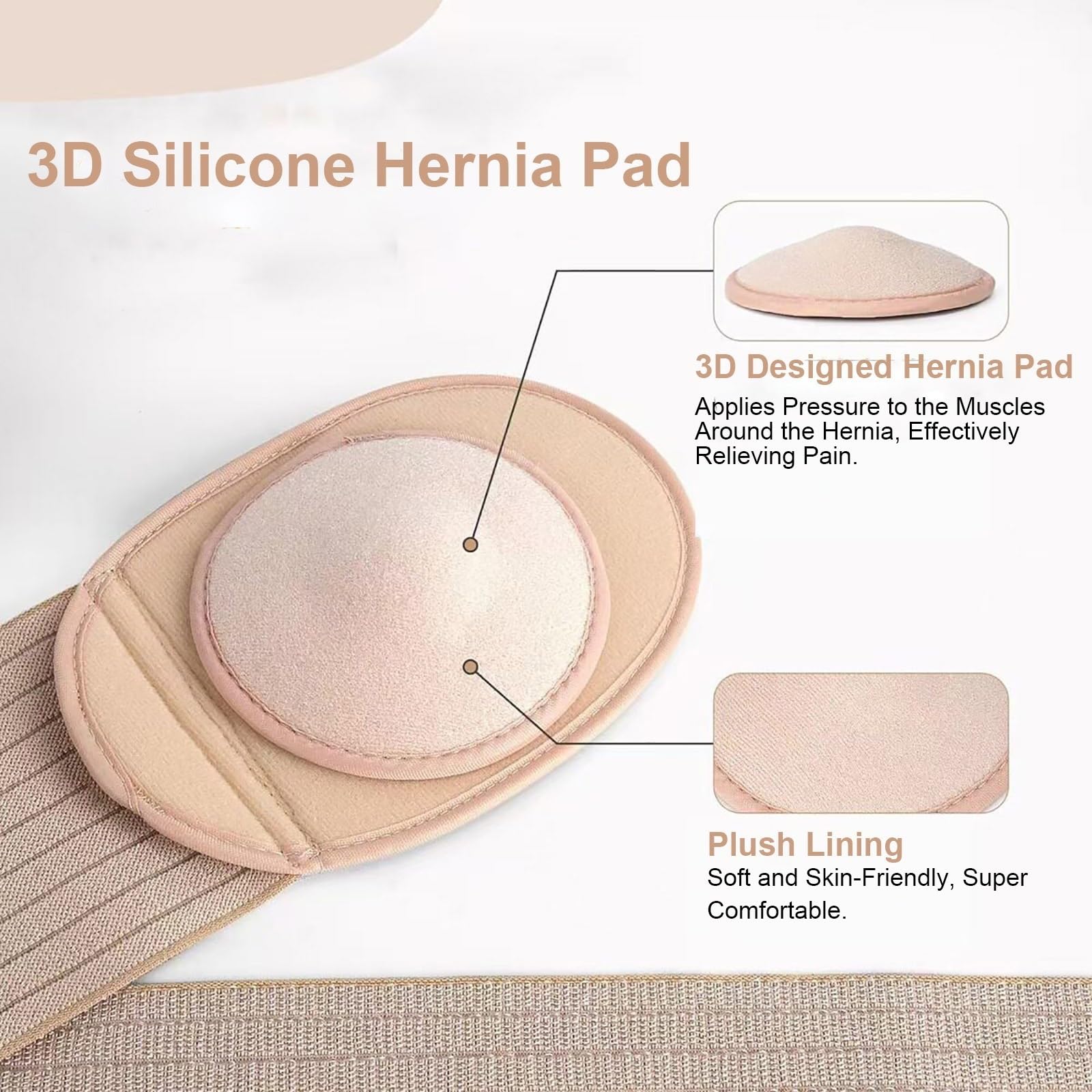 Fascia Ernia Ombelicale, Cintura per Ernia Ombelicale per Donne e Uomini, Fascia Addominale per Uomini con Cuscinetto di Compressione Rimovibile(Medium)
