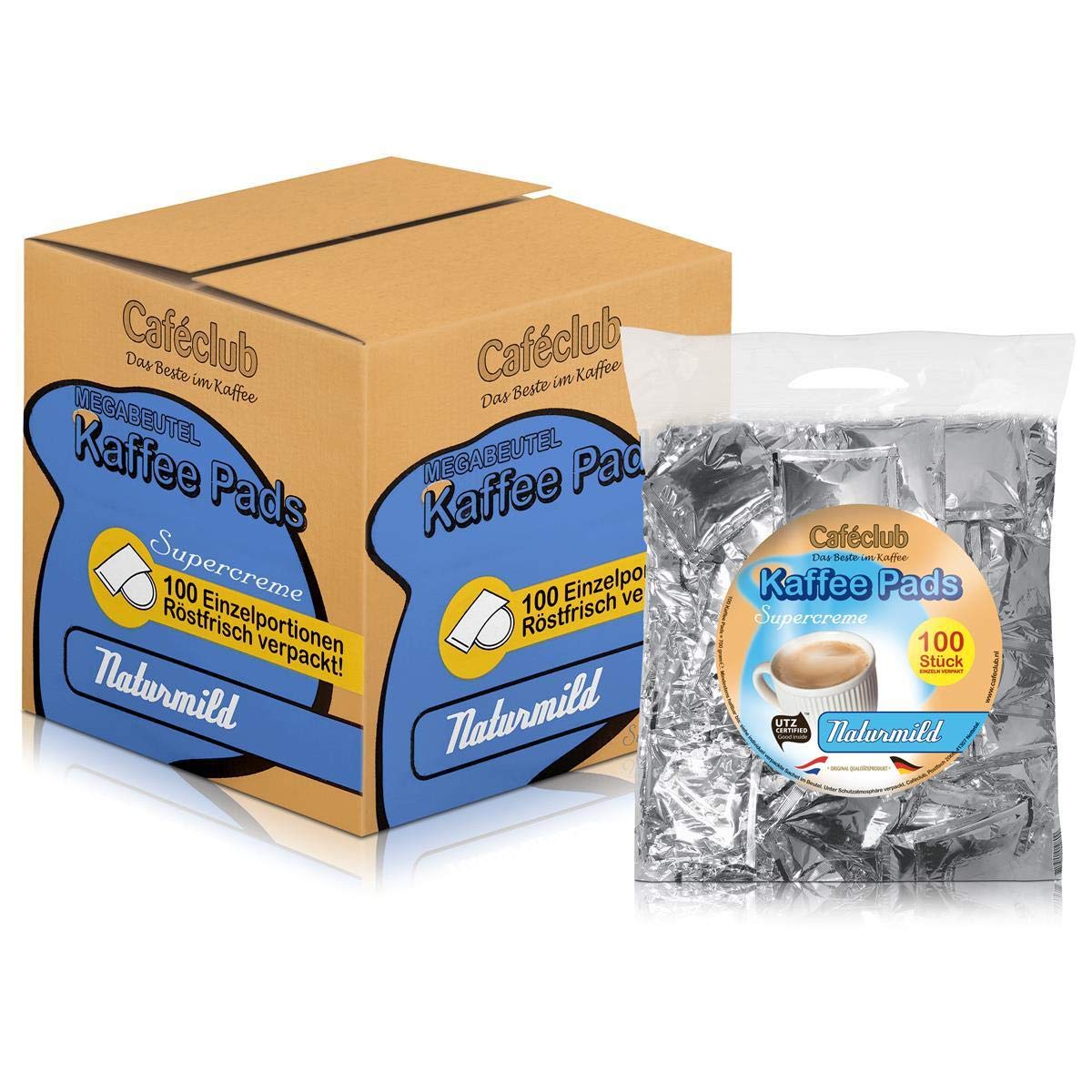 Cafeclub Supercreme Mild KaffeePads Megabeutel 8x100 Stuck