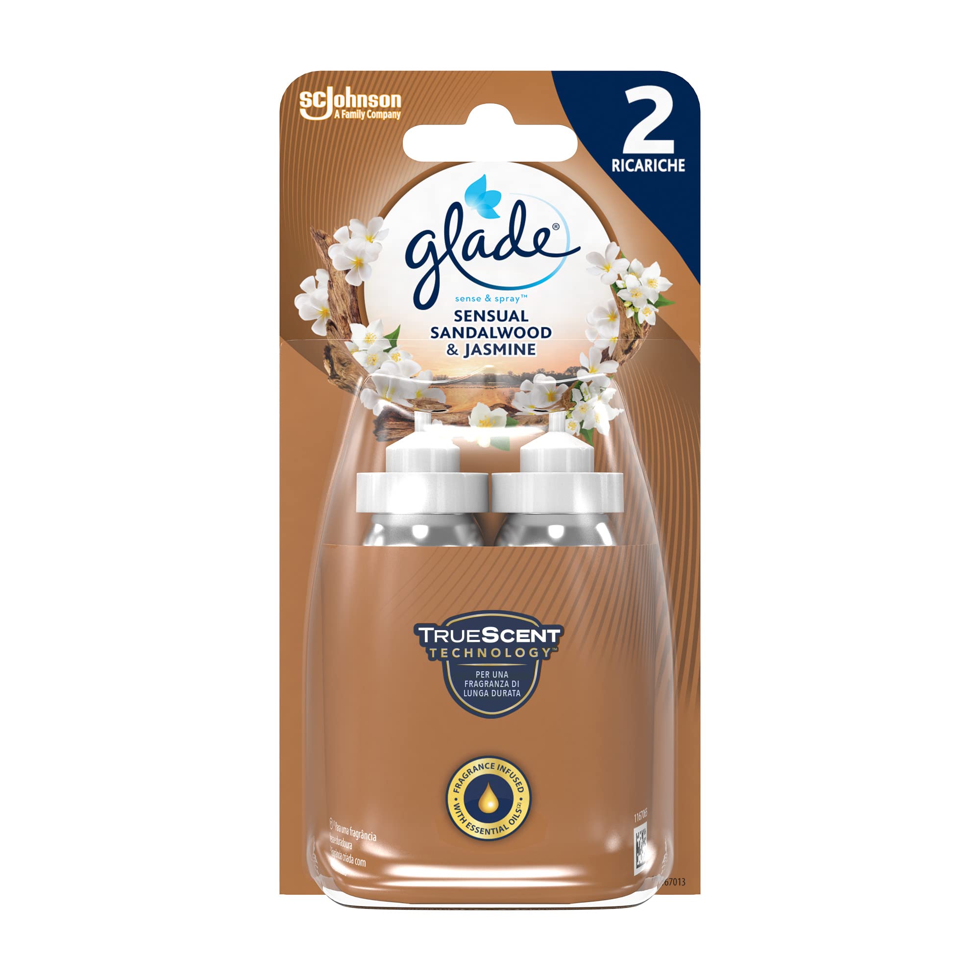 Glade Sense & Spray Doppia Ricarica (Confezione Da 2) – Deodorante Ambienti Con Sensore Di Movimento, Fragranze Relaxing Zen E Saldalo Di Bali E Gelsomino