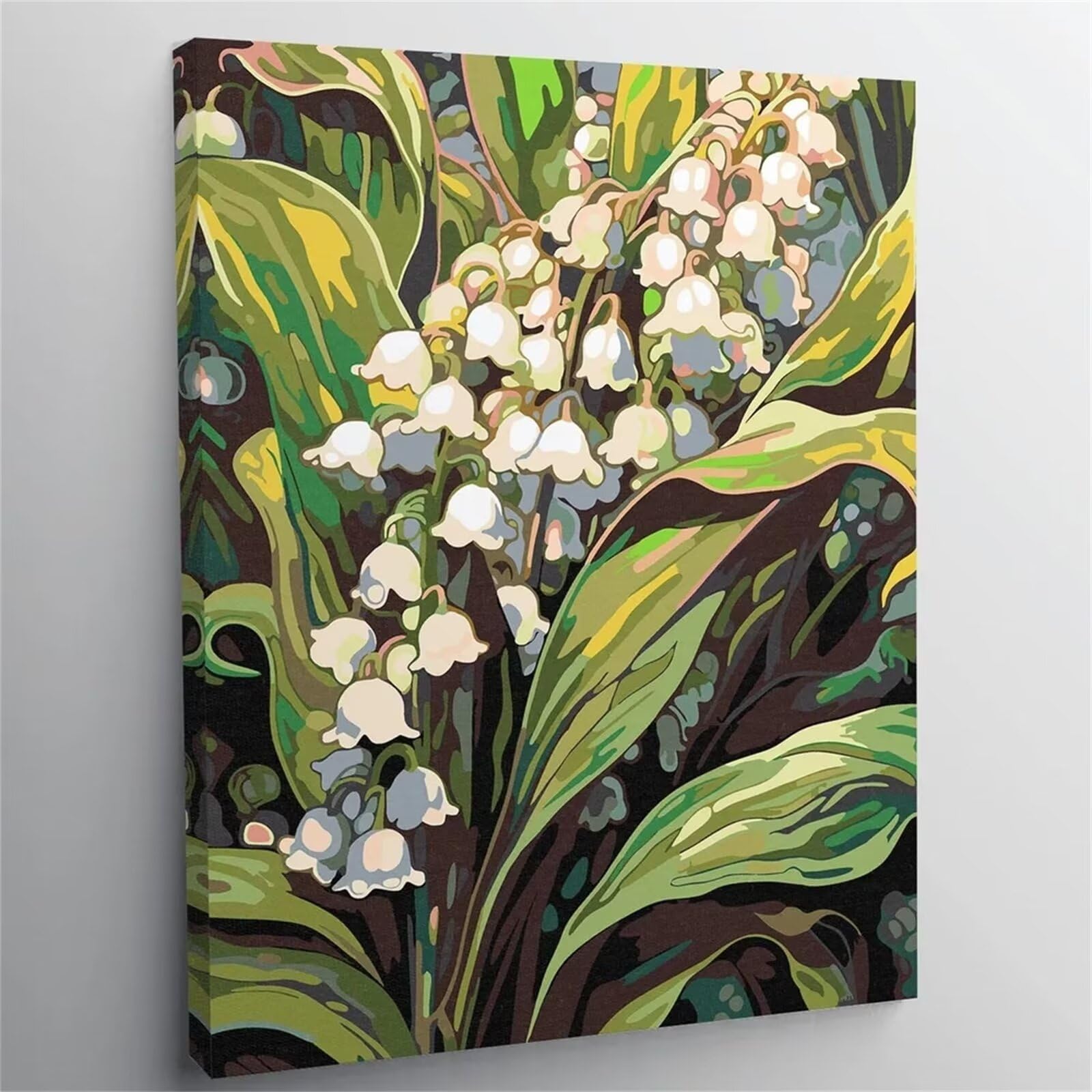 Dipingere con i Numeri Adulti,Giglio della valle Pittura di Numeri a Olio Fai da Te kit di pittura acrilica per adulti Bambini,Con Pennelli e Colori Acrilici per casa Decora Regalo con Telaio,60x75cm