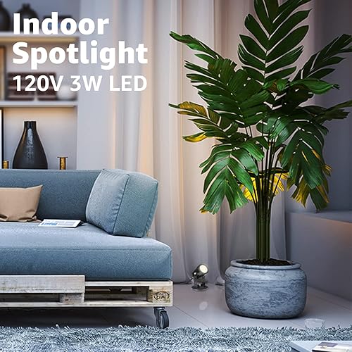 Miniatura 2 de SUNVIE Paquete de 2 focos LED para interiores para plantas, lámparas de iluminación decorativa de 120 V, blanco cálido, cable de 5.9 pies con