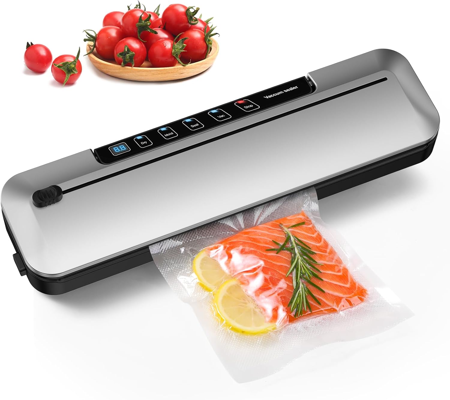 Vacuum Sealer for Food，Cutter (Bright Silver)