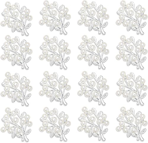 Miniatura 7 de 36 piezas de adornos de diamantes de imitación de perlas chapados en oro de aleación de sepia con microincrustaciones, accesorios de perlas hechos a