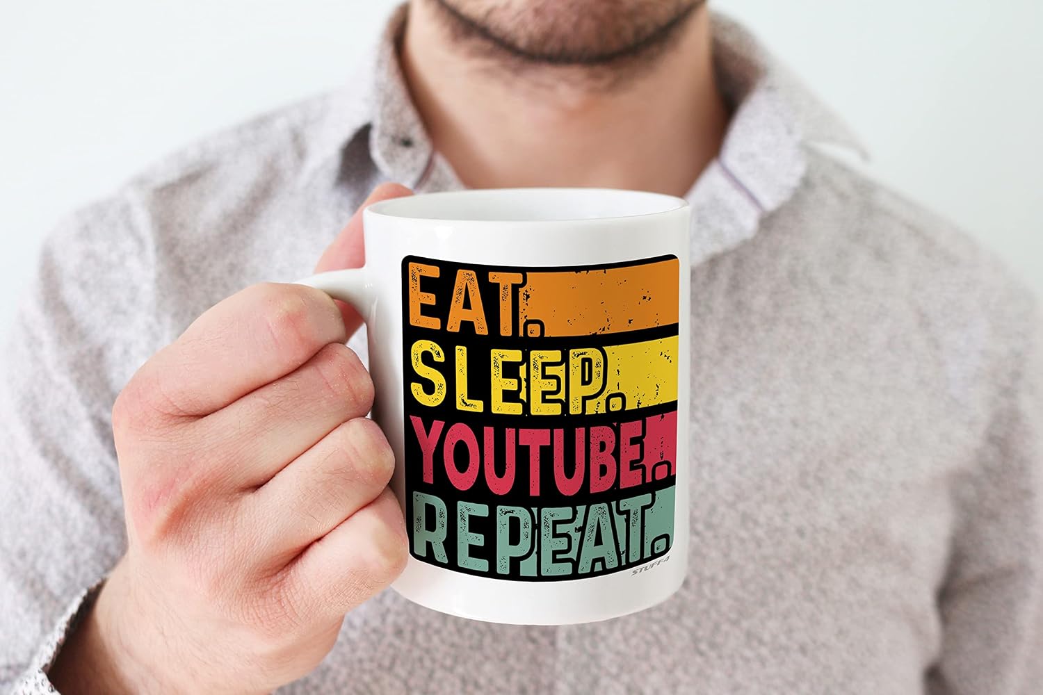 Stuff4 Birthday Mug Gifts for Men Women Him Her, Eat, Sleep, YT, Repeat - Image 5
