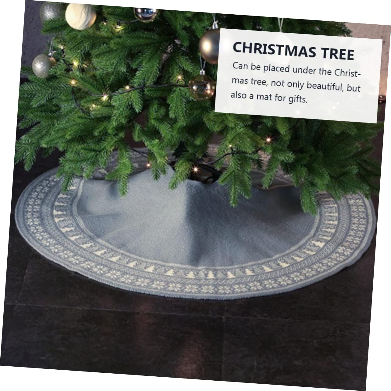 1pezzi Grembiule Per Albero Di Natale in Maglia Fiocchi Elementi Natalizi Decorazione Versatile Per Casa o Evento
