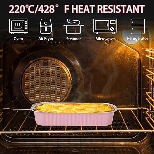 Miniatura 4 de ABuff Paquete de 100 mini moldes para pan con tapas, papel de aluminio de 6.8 onzas desechables para hornear con tapas y cucharas, moldes