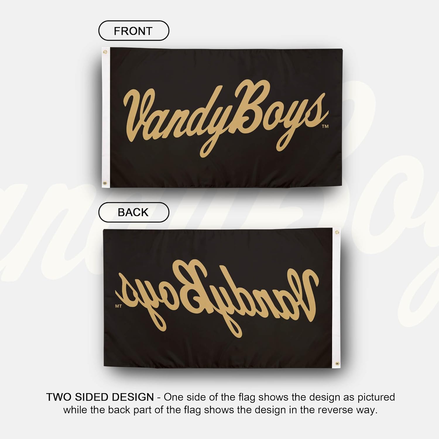 Desert Cactus Vanderbilt University Flag Commodores VU Flags Banners 100% Polyester Indoor Outdoor 3x5 (Design 1a) - Image 2