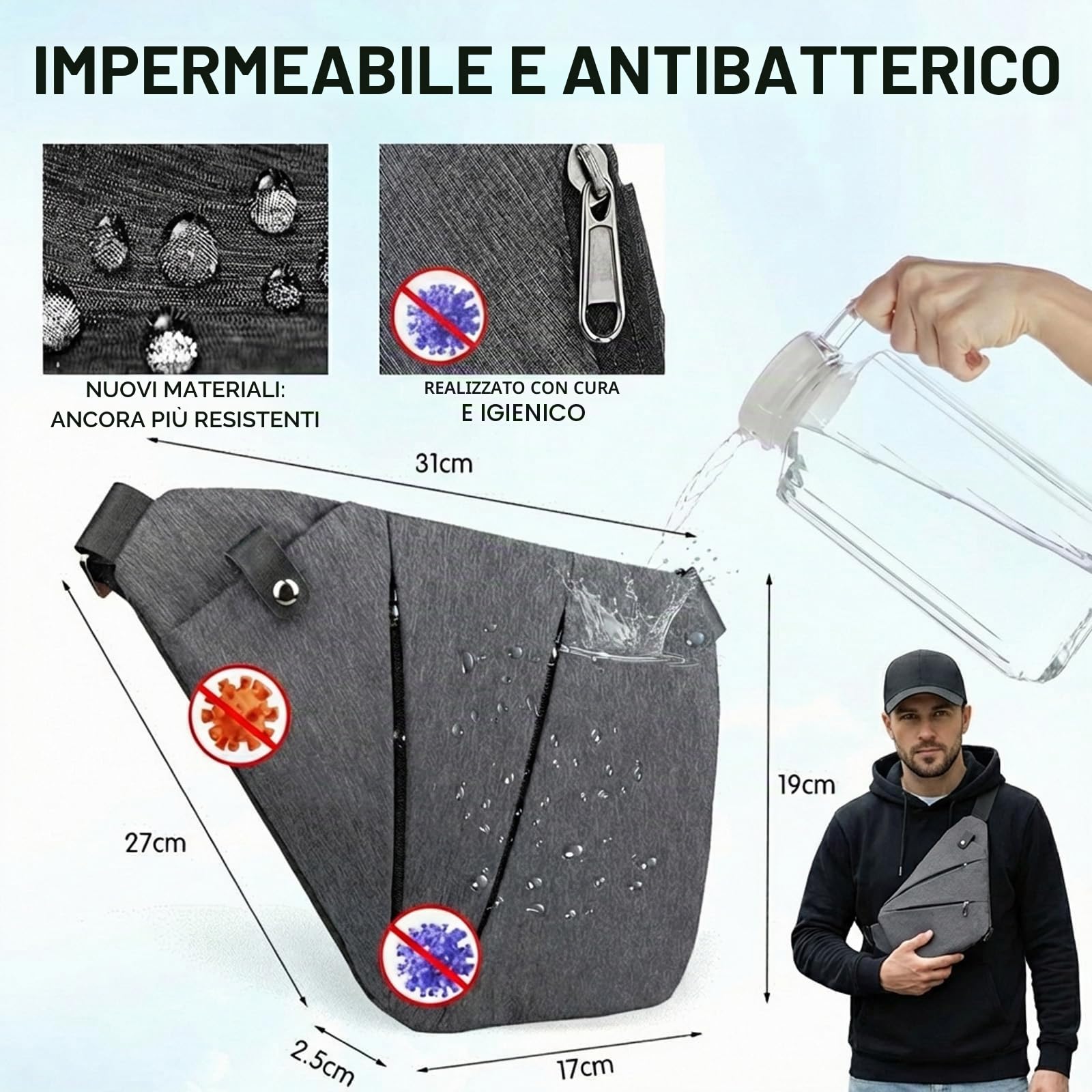 La Compatta - Antifurto Intelligente Borsa, Borsa Antifurto Donna, Borsa Di Sicurezza Da Viaggio Per Donna E Uomo, Borsa Multifunzionale Alla Moda, Per Viaggi E Quotidiano