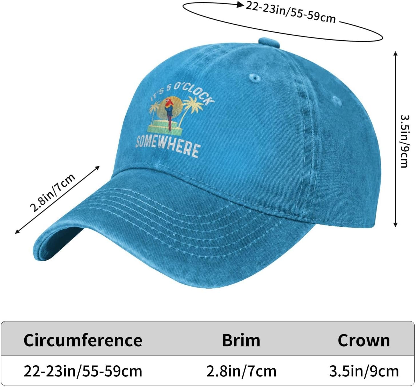 Philysonic 5 Oclock Somewhere Hat It is 5 Oclock Somewhere Hat Women Baseball Cap Fashionable Cap - Image 4