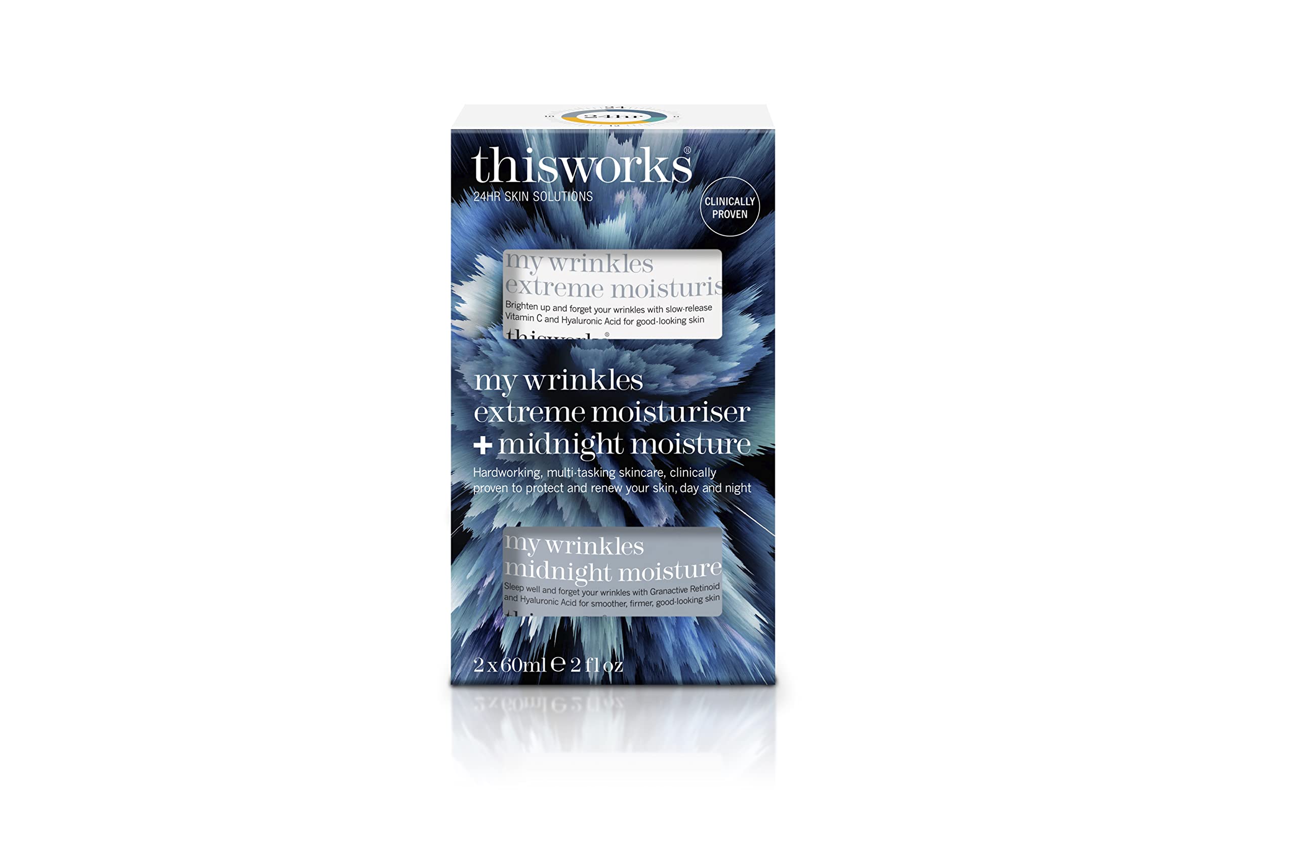 THISWORKS My Wrinkles Extreme Moisturiser + Midnight Moisture DUO Pack, Day & Night facial Moisturizers with Vitamin C, Hyaluronic Acid & Granactive Retinoid, 2 Ounce each