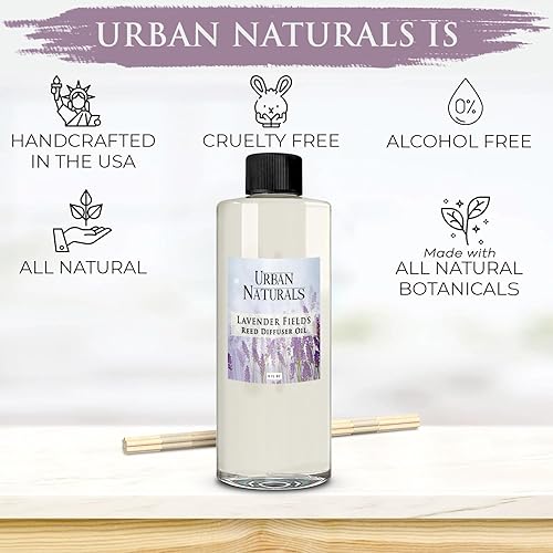 Miniatura 133 de Urban Naturals Reed Diffuser Oil Refill Ocean Mist Sea Salt with Salt Spray, Violet Leaf, Sea Grass, Driftwood 8 oz + Free Reed Sticks, Made in The