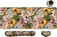 Vista 127 de MIBITRI Juego de alfombrillas para mouse y teclado, alfombrilla de mouse extendida para juegos + soporte ergonómico para reposamuñecas para teclado