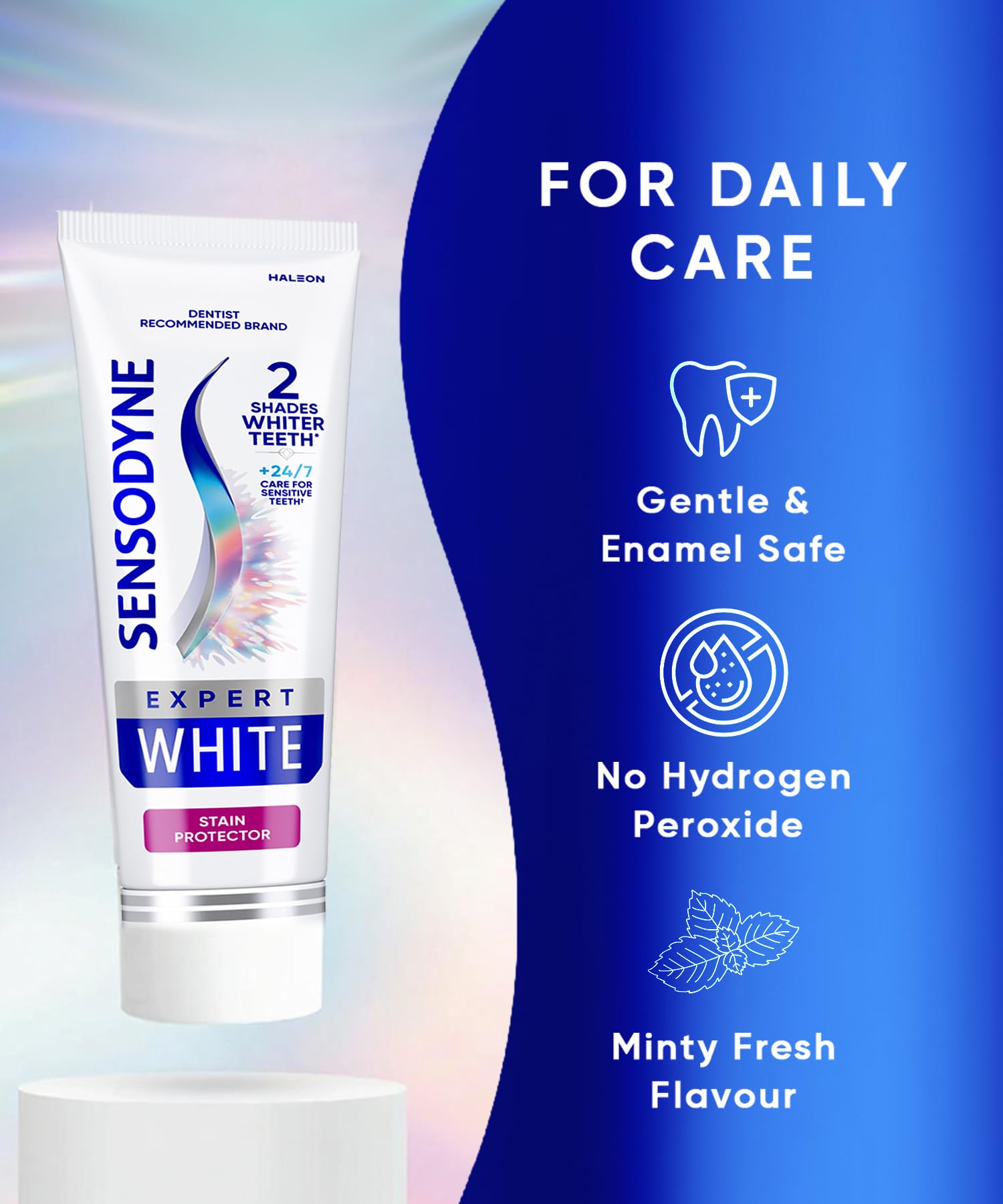 Sensodyne Expert White | Teeth Whitening Toothpaste | 2 Shades Whiter Teeth, 7X Stain Removal | Dentist Recommended | Enamel Safe - 70g product image 3
