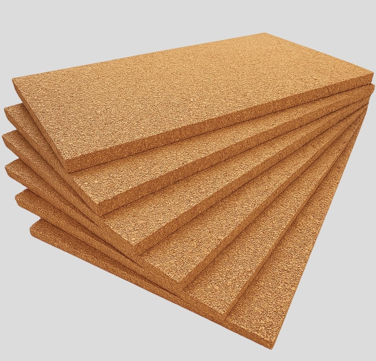 FUTURAZeta Pannelli Sughero Biondo Naturale (Spessore 2cm) Pannelli Isolanti Termici per Interni ed Esterni, Pannelli di Sughero per Pareti per Isolamento Termico ed Isolamento Acustico (5 Pannelli)