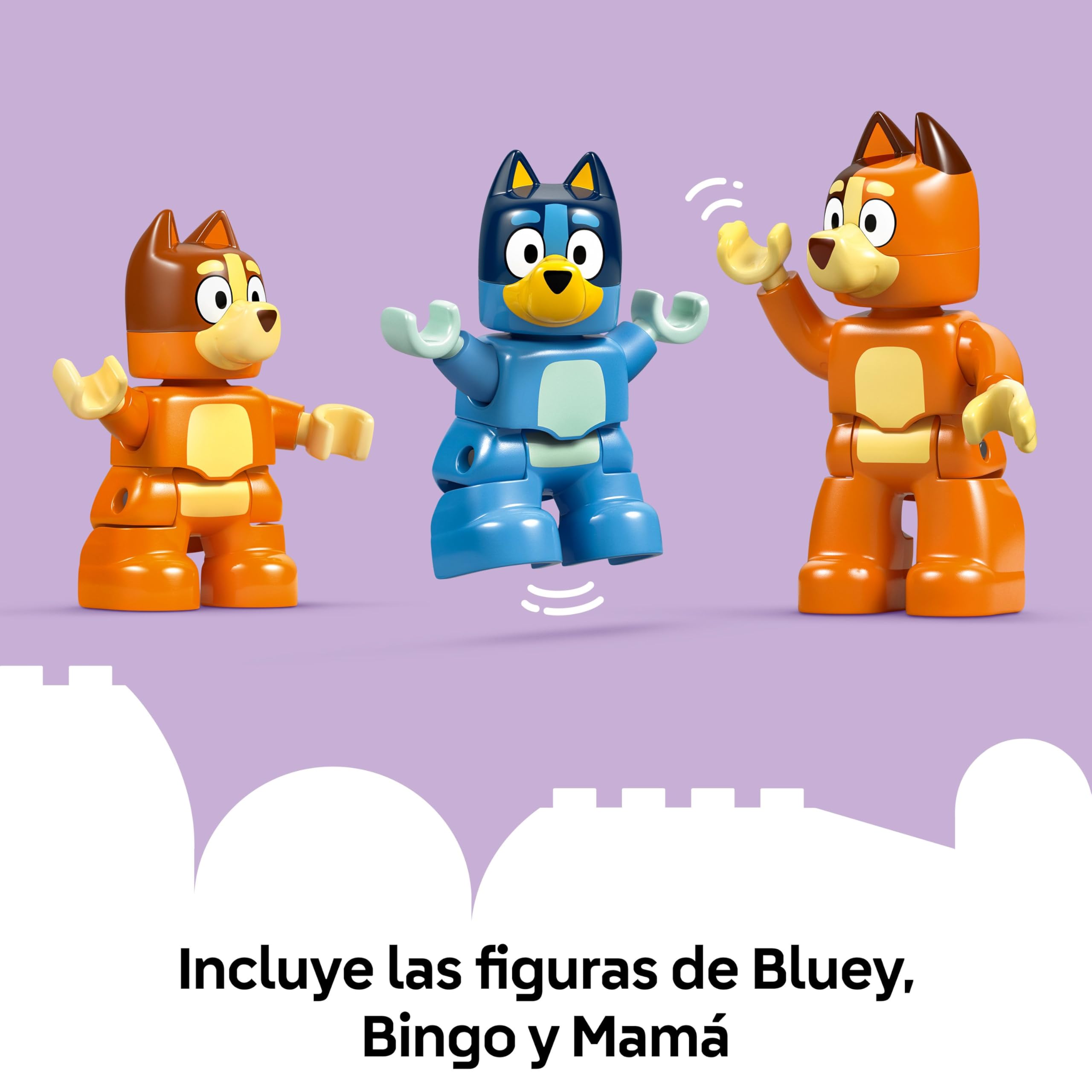 LEGO Duplo Bluey Casa Familiar de Bluey con Juego de Memoria - Juguete Interactivo Infantil 2 en 1 - Juego de Mesa -3 Figuras y Ventanas Que Se Abren - Regalo para Niñas y Niños de 3+ Años 10459
