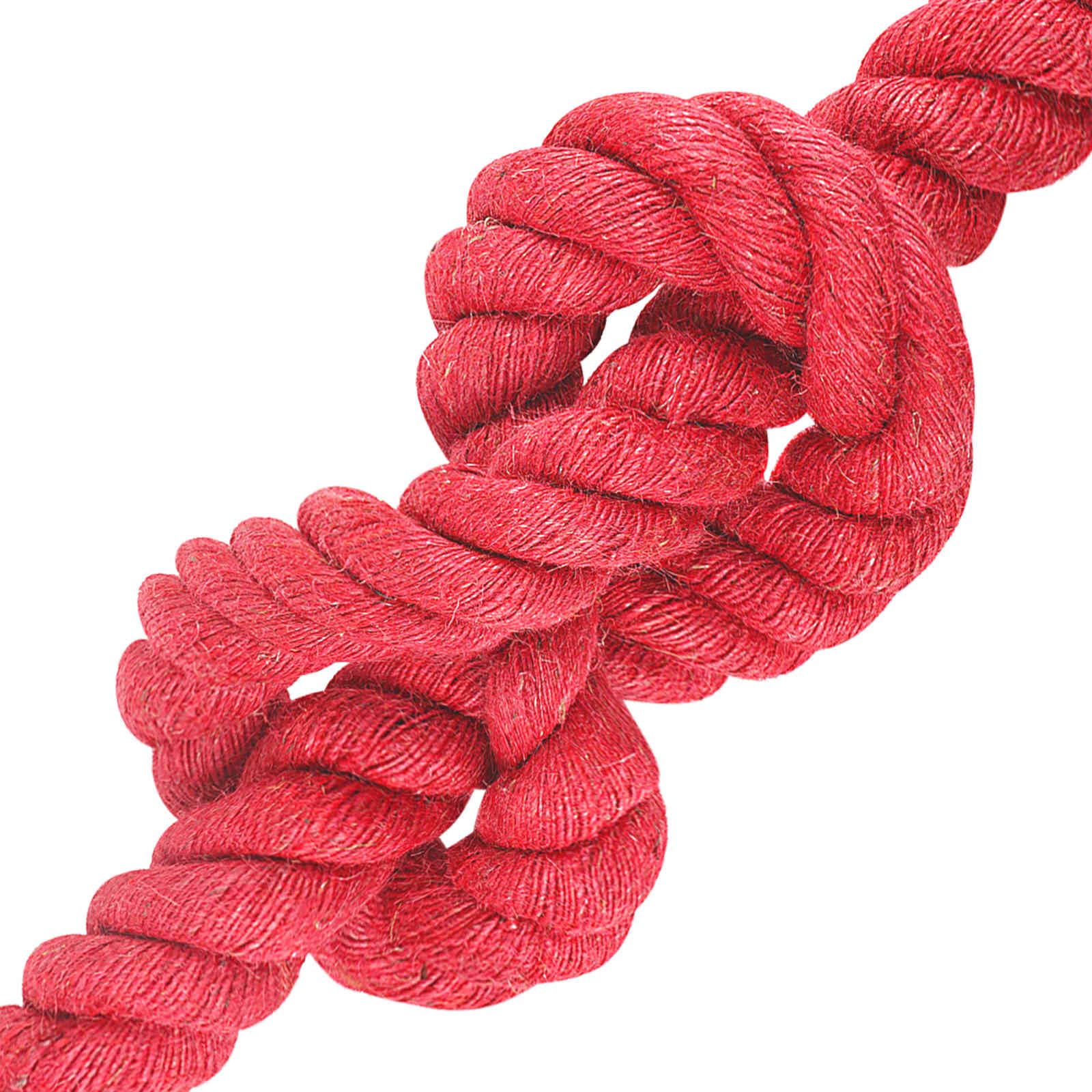 Cuerda de yute 36 mm Rojo, 100% yute Tossa natural, 3 hebras