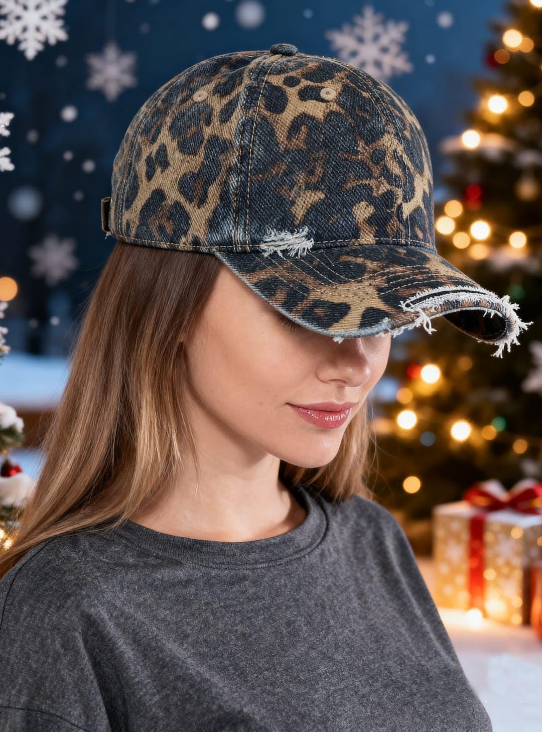 Women Washed Cotton Leopard Baseball Cap Hat Adjustable Dad Peaked Caps Fashion Hats Outdoor Winter Spring Valentine's Day Easter One Size 2026 - Image 5