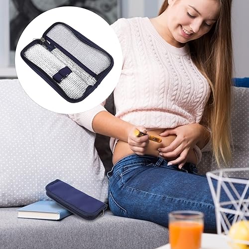 Miniatura 8 de Estuche de viaje portátil para medicamentos diabéticos, bolsa de hielo, bolsa de almacenamiento aislada, soporte para suministros para diabéticos