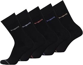 bugatti Men's Socks - Box of 5 Breathable Cotton Socks for Everyday and Leisure Size 39-42 and 43-46