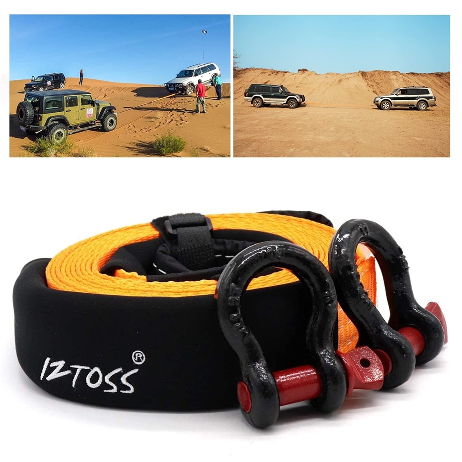 Cinturón De Remolque De 5 M / 5T, Cuerdas De Remolque Para Automóviles, Cuerda De Remolque De Servicio Pesado 4x4, Con 2 Ganchos De Seguridad Y Bolsa De Almacenamiento, Para Averías De Automóviles