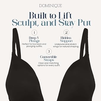 Dominique Uma U Plunge Convertible Bra, Low Back Bra, Lingerie for Women