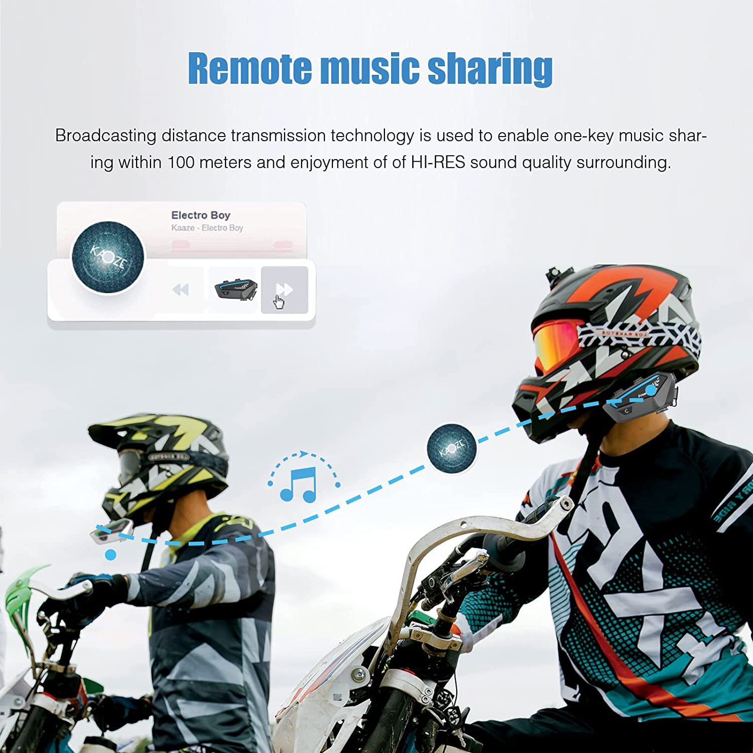 FreedConn FX Cuffia Auricolare Bluetooth per Casco Moto, Comunicazione e Riduzione del Rumore Fino a 10 Motociclisti, Citofono Universale Fuoristrada 1500m con Radio FM