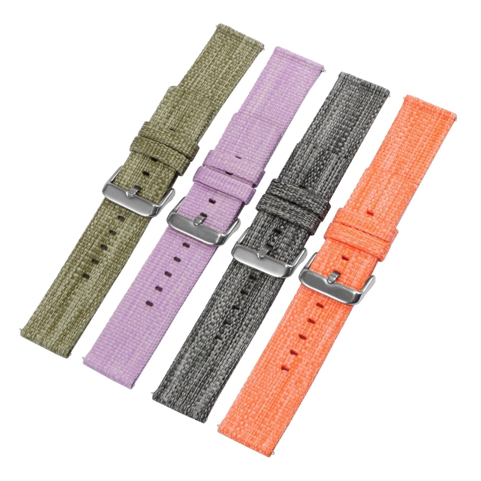 Correa de Reloj de Cuero, Correa de Reloj Cuarzo con Esfera Repuesto, Tela Nailon Suave y Gruesa, Absorbente del Sudor, 18 a 24 mm