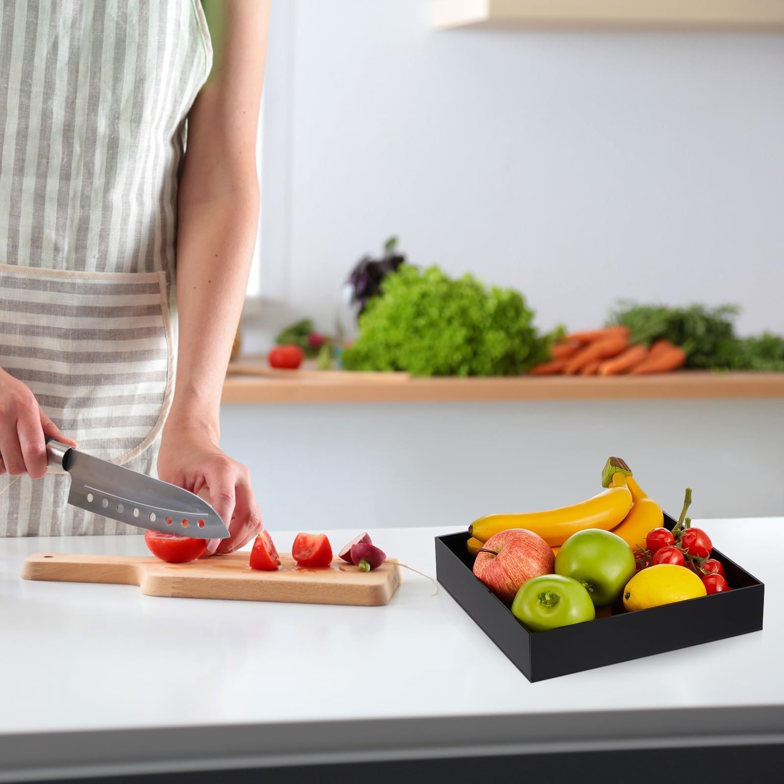 HEYOUTH Set de 7 elevadores grandes para buffet (15-30 cm) de acrílico – Cajas expositoras cuadradas con fondo hueco para mesas de postres, presentación de alimentos y suministros de catering (Black)