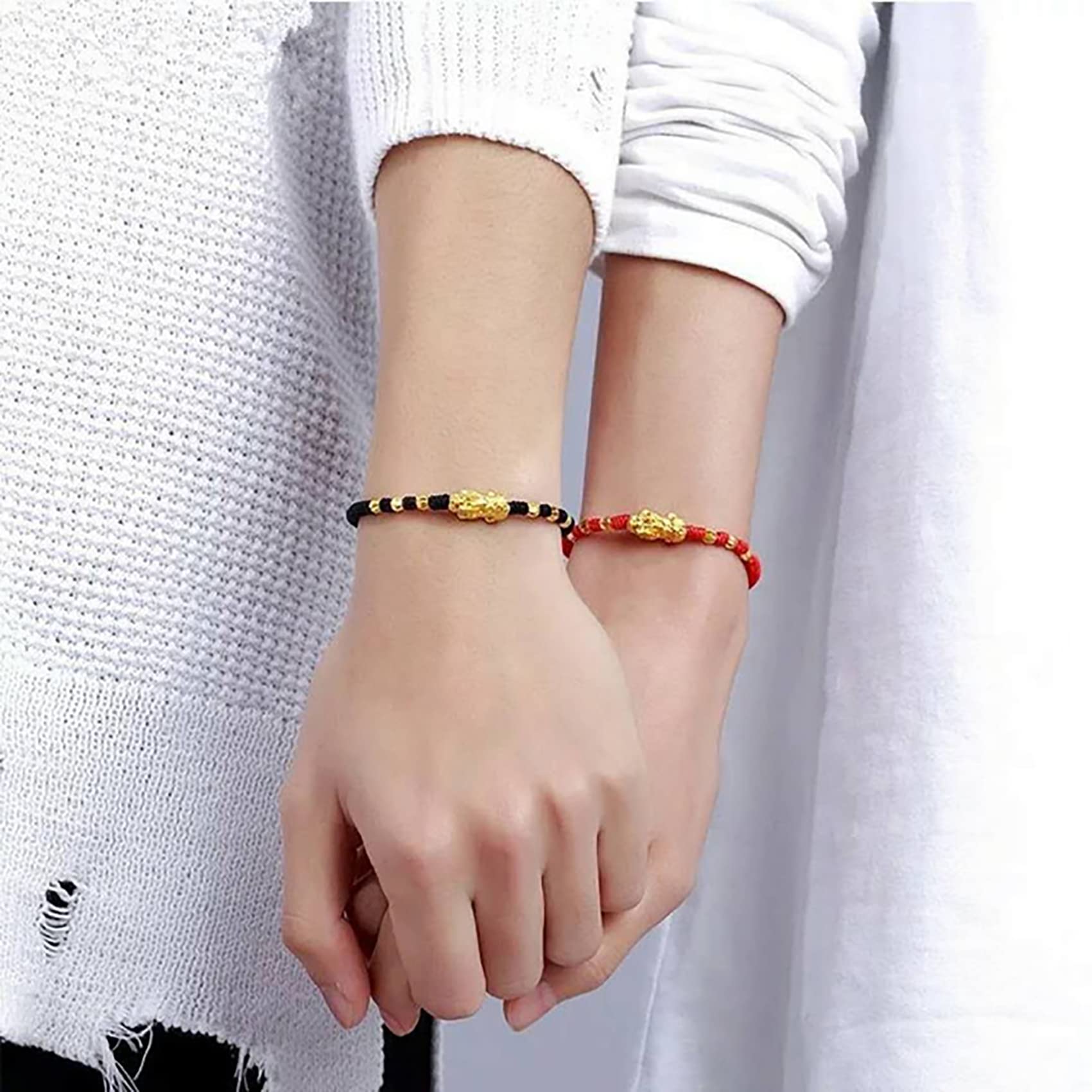 Pulsera de riqueza Feng Shui, pulsera de cuentas de jade, pulsera de riqueza Pixiu, pulsera de hilo rojo, amuleto para protección, ahuyentar a los espíritus malignos, atraer prosperidad, bu