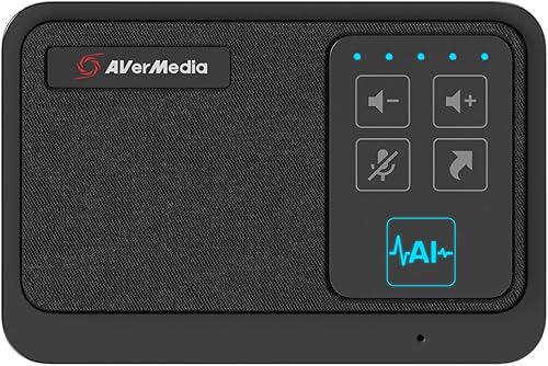 Miniatura 2 de Altavoz AVerMedia AS311 AI Supresión de ruido alimentada por AI, recolección de voz mejorada, enchufe y juego USB, fácil configuración, micrófono de