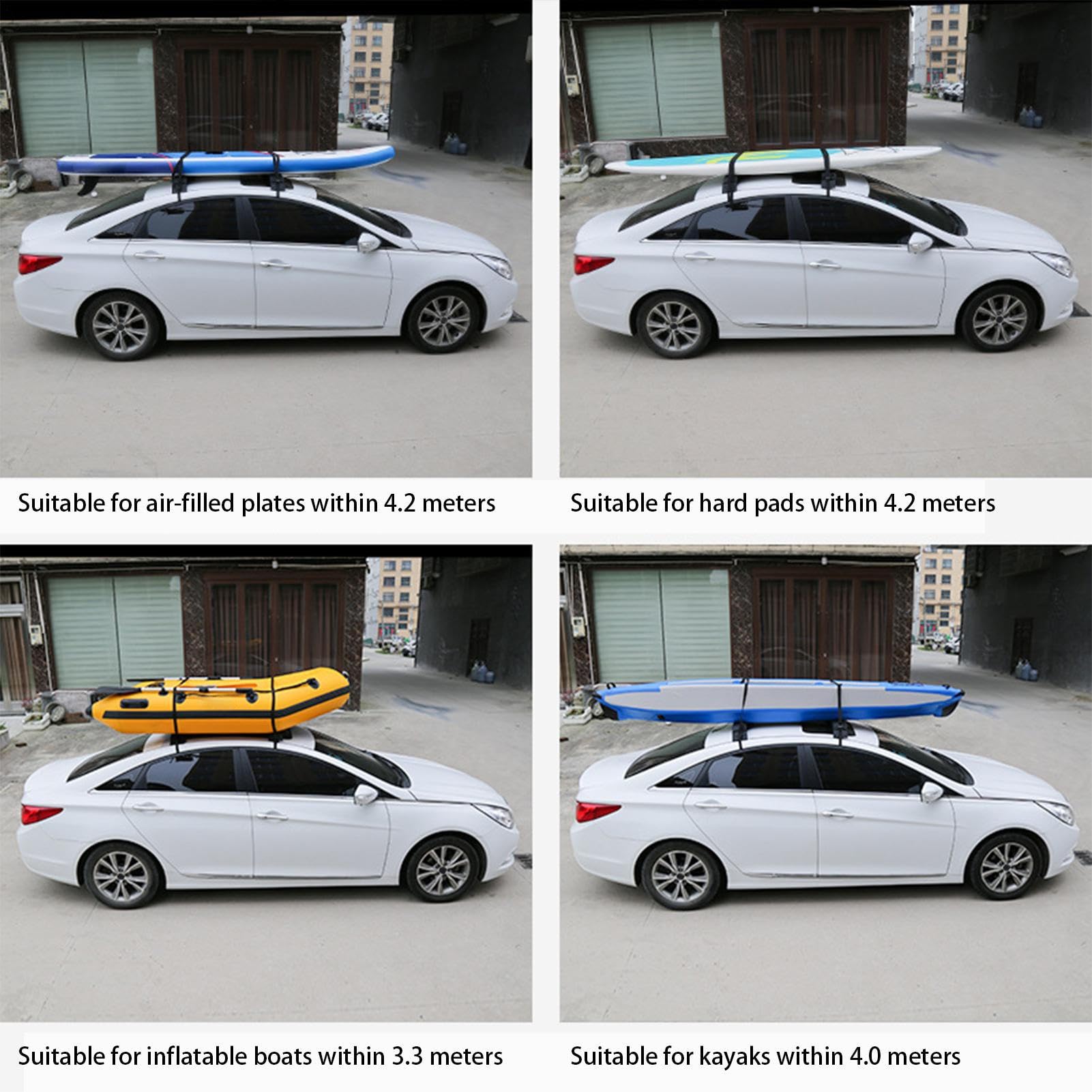 Portaequipajes para Kayak En Techo De Coche Soporte para Kayak Y Tablas De | Organizador Exterior Con Amortiguación Para Sedán, Monovolumen Y Vehículo