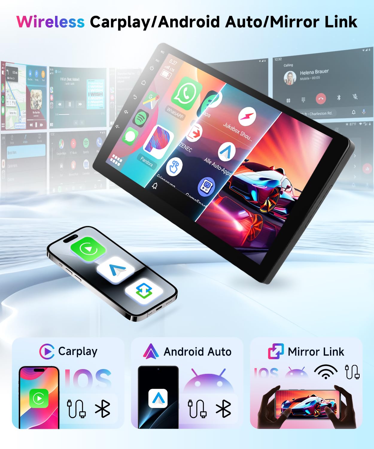 VECHTEL Autoradio 2G+64G Android 15 per Audi A4 2002-2008, 9" HD 2.5D Schermo Tactile Stereo Auto co Carplay Android Auto senza Fili GPS Wi-Fi USB Bluetooth Radio FM RDS Retrocamera