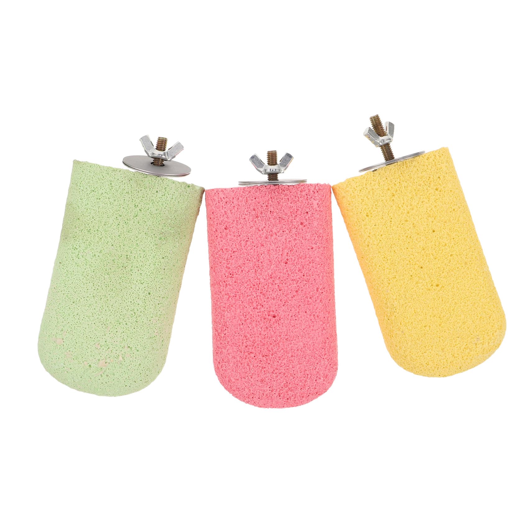 3 Pezzi Parrot Stand Perch Colorato per Gabbia Piattaforma Gioco per Pappagalli Supporto Antiscivolo con Superficie Abrasiva per Cura Unghie Accessorio Interattivo per Cocorite e