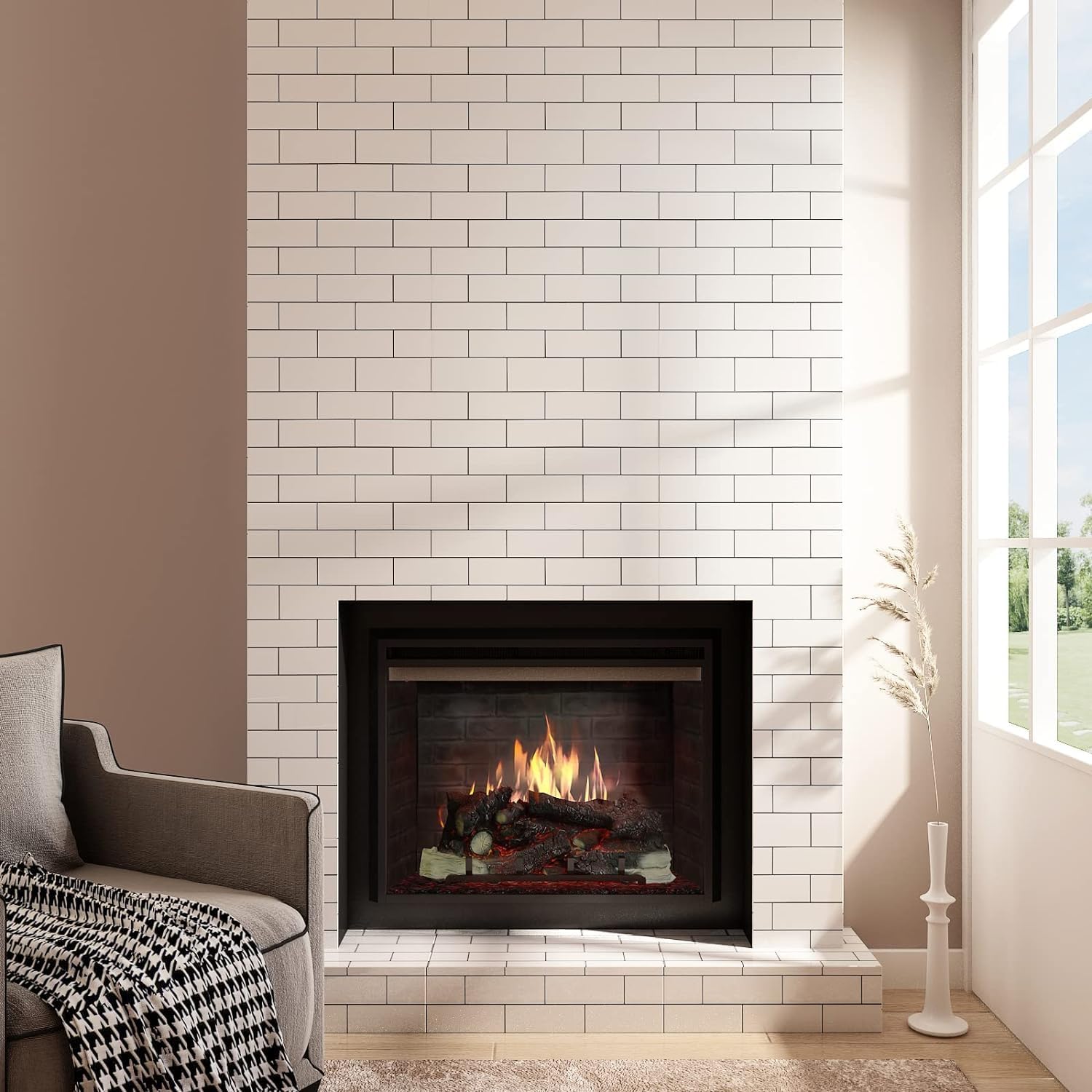YENHOME 24"X118" Black and White Wallpaper - Removable Subway Tile Peel and Stick Accent Wallpaper for Bathroom Wall and Kitchen Backsplash - Waterproof Glossy Contact Paper