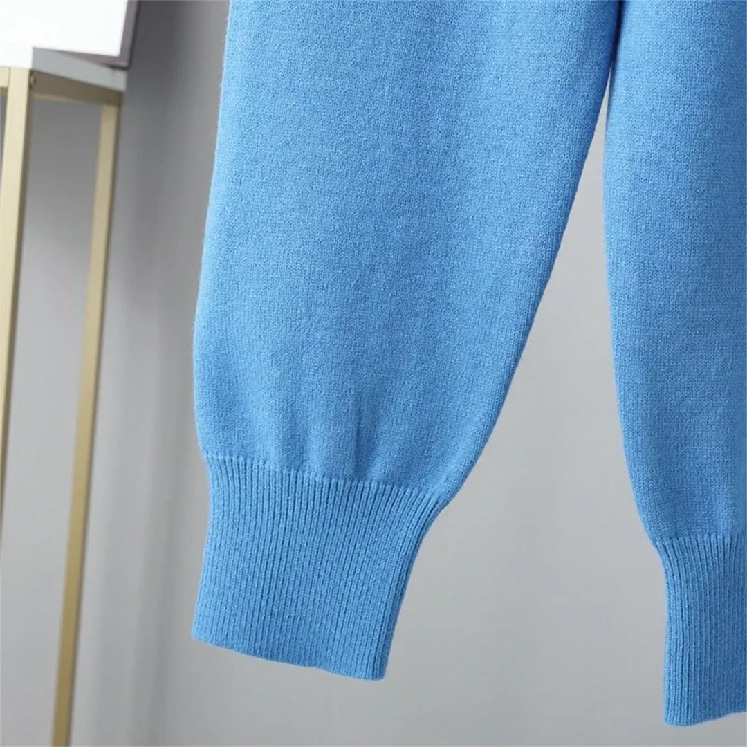 Damski ciepły sweter z golfem pulower topy dzianinowe 2-częściowe zestawy spodnie haremki z wysokim stanem dres