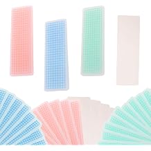 YouU TFYU Washi Cards, 40 Pcs PVC Tape Sample Board Paper Tape Board, 5x15cm Red Blue Green Clear Color